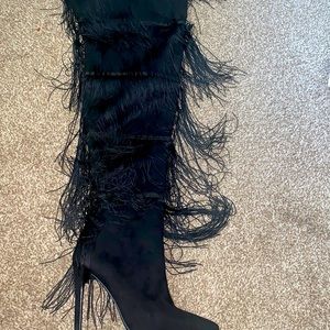 Fringe High Heeled Boots